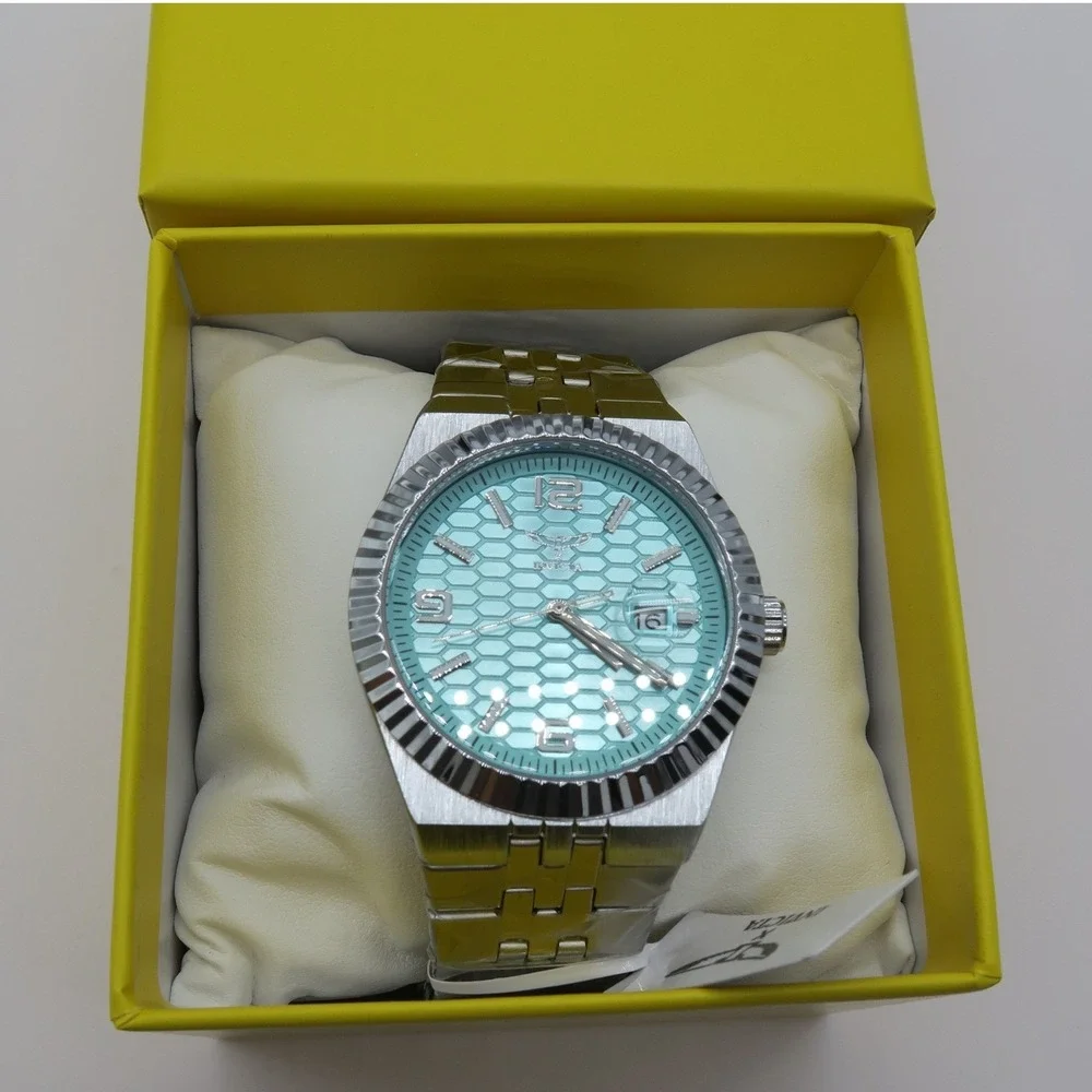 Invicta Specialty Mens Watch 69859 Aqua Honeycomb Dial Stainless Steel Watch